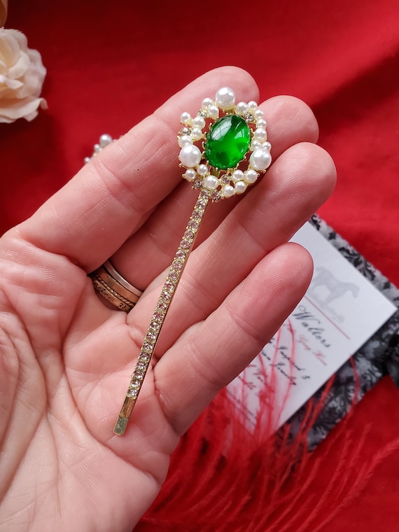 Gem Crystal Bobby Pinエメラルド