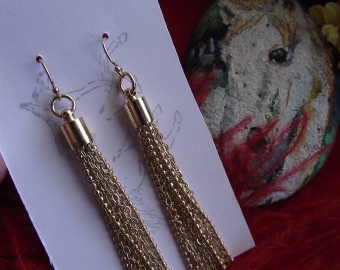E-0541 - Civil War Gold or Silver Fringe Earrings