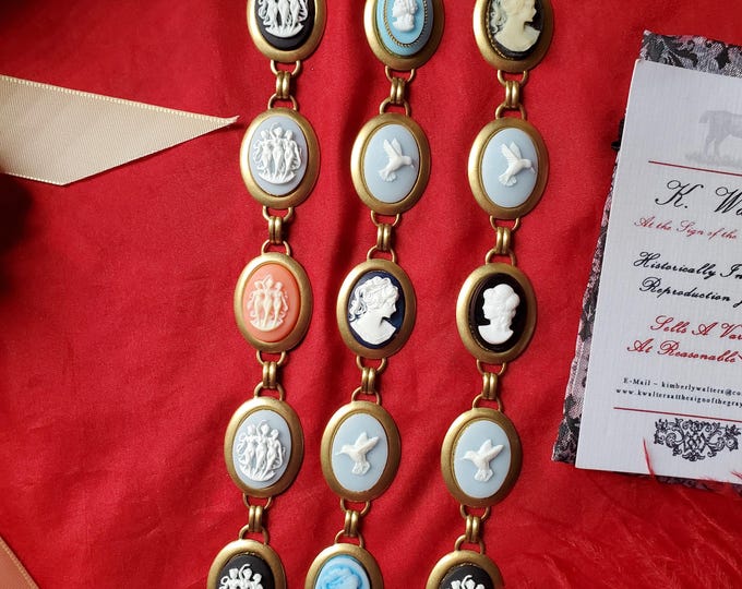 B-0002 - Reproduction Cameo Bracelet - Bonaparte, Napoleon, Jane Austen, Statement