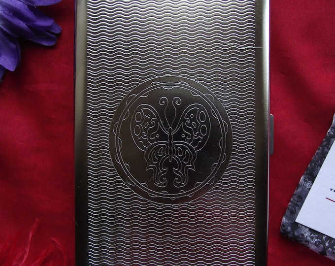 BOX-0005 - Silver Box - Vintage Cigarette Box, Trinket Box, Ribbon Box, Card Case, Cigarette Case, Vape Case, Travel Case