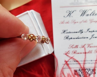 R-0085 - Mourning CZ Skull Band/Ring - Memento Mori, Mourning, Goth, Reproduction, Stacking