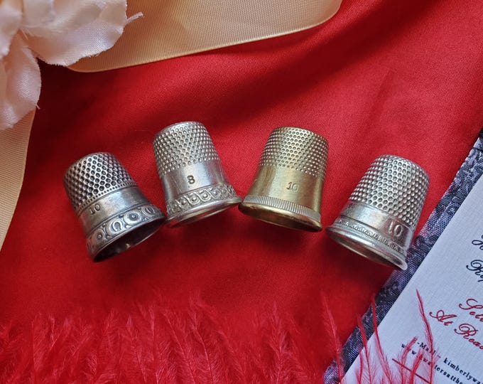 TH-0001 - Vintage Brass or Pewter Thimbles - Sizes 8 or 10