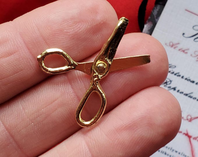 PE-0244 - Gold Plated Scissors Charm - Dollhouse, Miniature, Pendant, Charm, Trinket, Tiny
