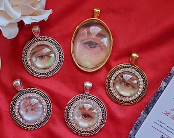 L-0001 - Lover's Eyes, Memento Mori, Mourning Jewelry, Remembrance Jewelry
