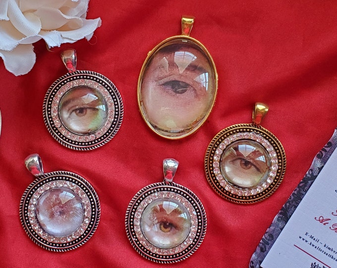 L-0001 - Lover's Eyes, Memento Mori, Mourning Jewelry, Remembrance Jewelry