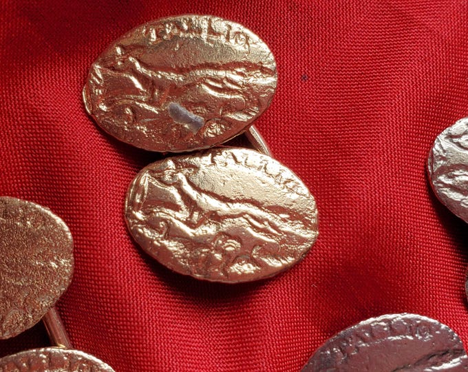 SL-0031 - Tallio Fox Reproduction Georgian Cuff Links or Sleeve Buttons - 5/8 inch oval buttons - Liberty