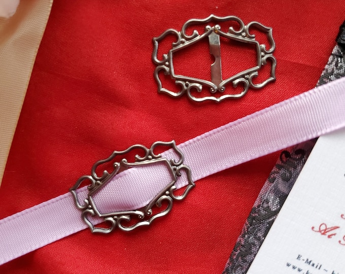 B-0008 - Tiny Matte Steel Buckle or Slide - Living History, Reenactor Sash Buckle, Hat Buckle, Doll Buckle, American Girl Doll Shoe Buckle