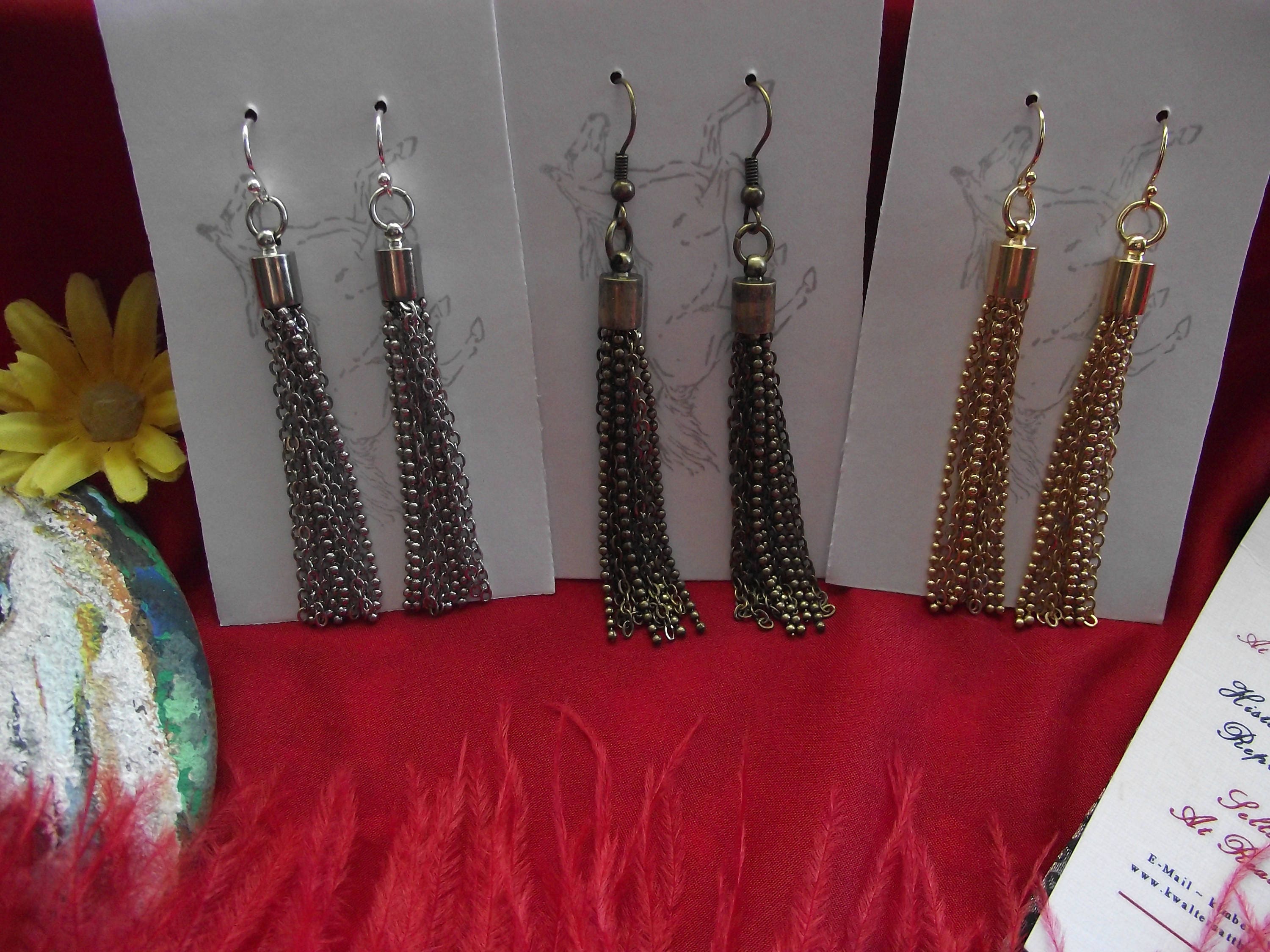 E-0541 - Civil War Gold or Silver Fringe Earrings - Etsy