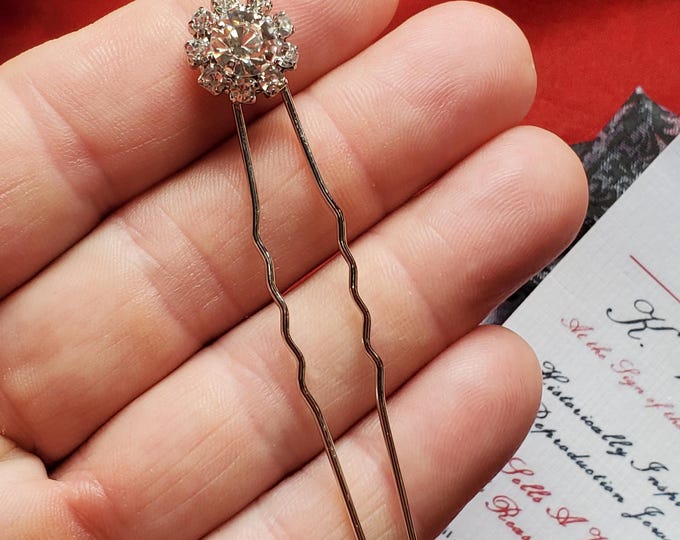 HA-0104 - Clear Crystal Forget Me Not Hair Pins - Hair Decoration - Hair Pin - Bun Pin