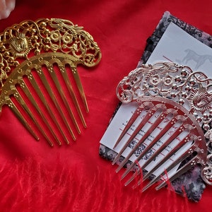 HA-0225 - Floral Hair Comb - Tiara, Diadem, French Twist Comb, Regency Comb