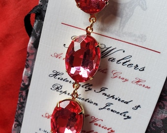N-0043G - 18th Century Collet Necklace - Crystal Oval Foiled Paste Georgian