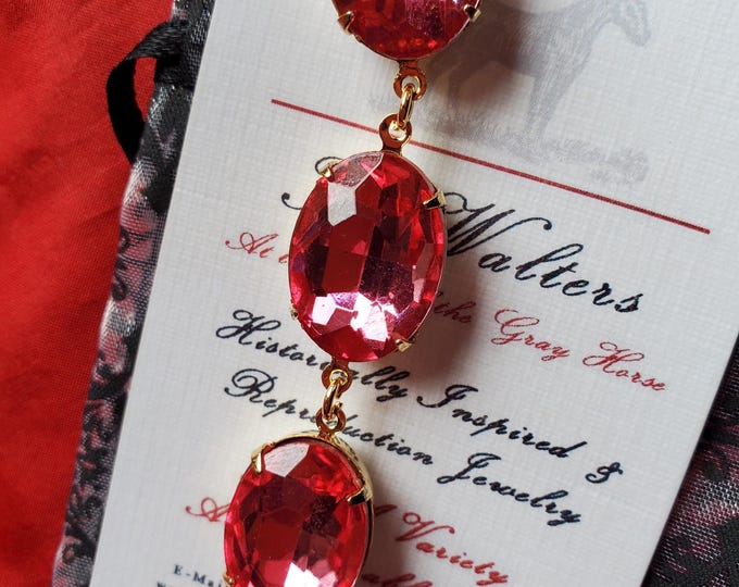 N-0043G - 18th Century Collet Necklace - Crystal Oval Foiled Paste Georgian