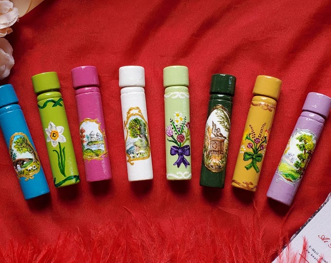 S-0007 - Hand Painted Pin or Needle Case - Equipage, Etui, Sewing, Quilting, Needle, Handmade