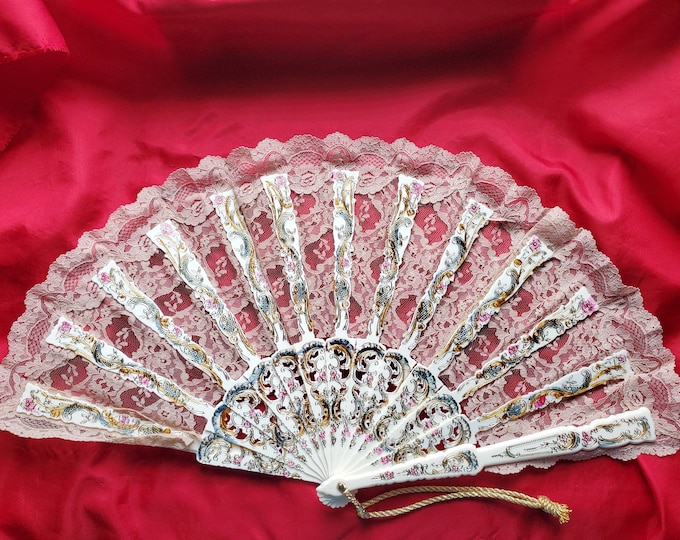 F-0015 - Vintage Lace Hand Fans made in Spain