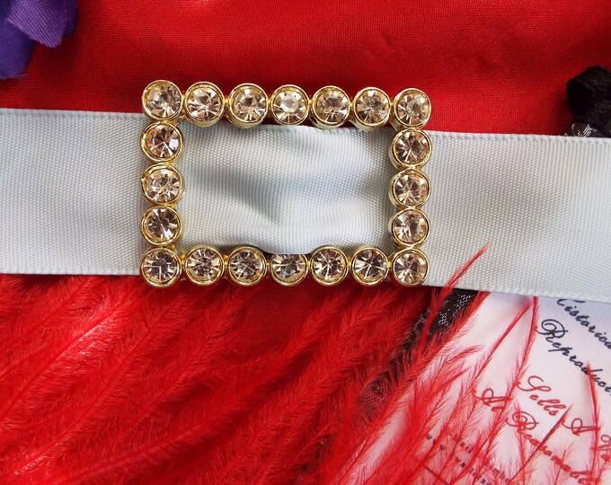 B-0049H - Rhinestone Buckle - 18th Century Buckle, Georgian Buckle, Regency Buckle