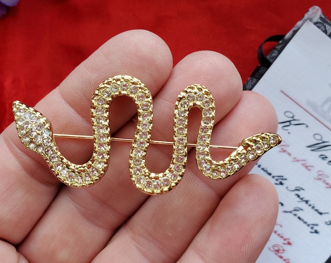 BR-0300 - Crystal Snake Brooch