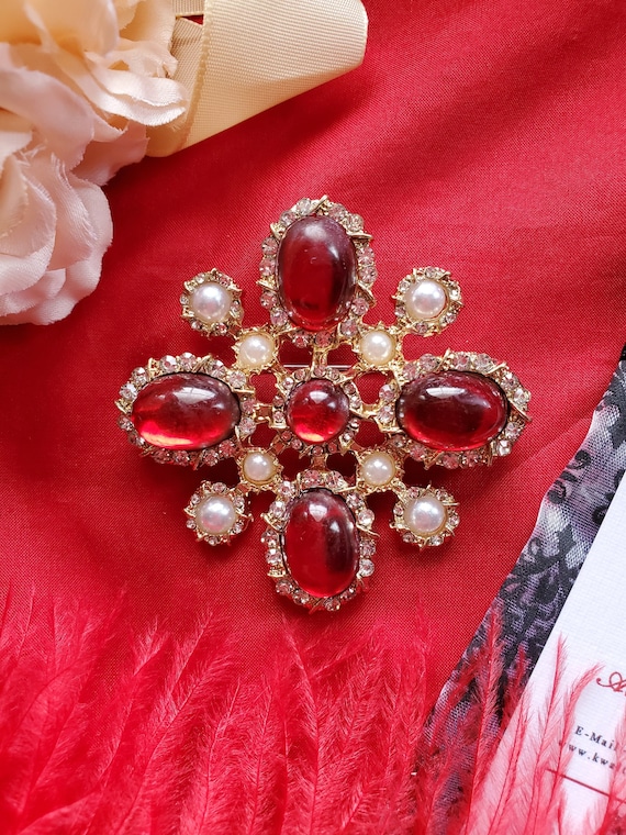 Broche Vintage Alcozer En Métal Et Cristal - Motif Couronne Collection Bijoux