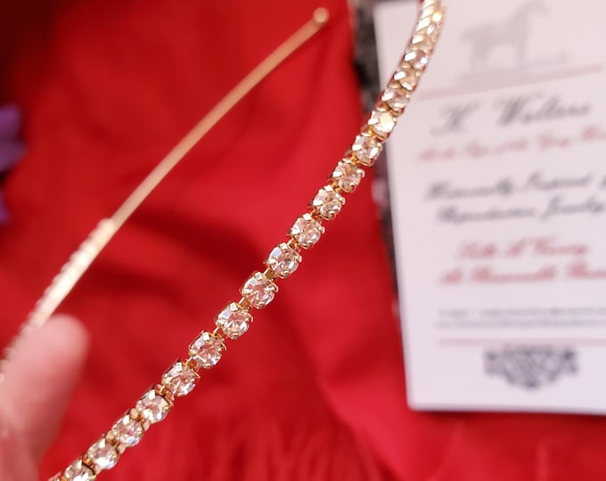HA-0039C - Single Bandeau or Headband with Rhinestones - Regency, Roaring 20's, Diadem, Rhinestone Headband