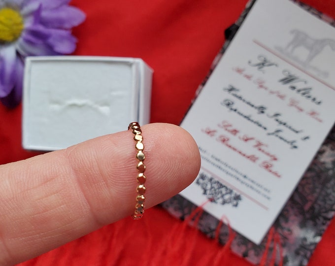 R-0072D - Gold Filled Ball Posey Ring - Regency Posey Ring, Georgian Posey Ring, Elizabethan Posey Ring, Bubble Ring