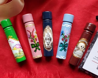 S-0007 - Hand Painted Pin or Needle Case - Equipage, Etui, Sewing, Quilting, Needle, Handmade