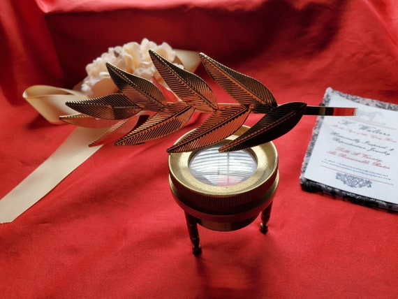 Fascia Capelli Corona Dea In Oro Romano Con Strass - Diadema Elegante Per Donne - Foto 9