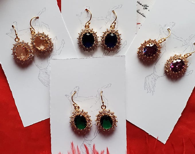 E-0685 - Forget Me Not Crystal Cluster Earrings