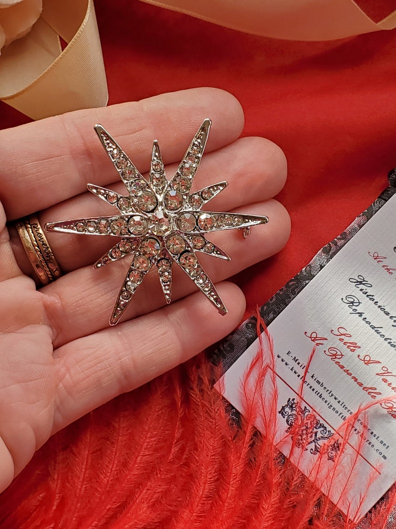 BR-0034K - Silver Star Brooch, 18th Century Brooch, Royalty, Empress Sissy