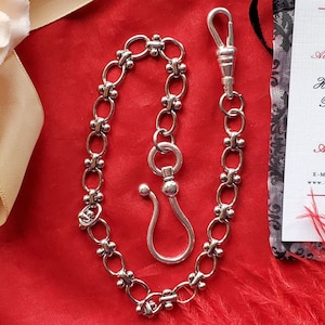 C-0039 - Vintage Style Watch Chain, Reenactor Watch Chain, Pocket Watch Chain, Watch Hook