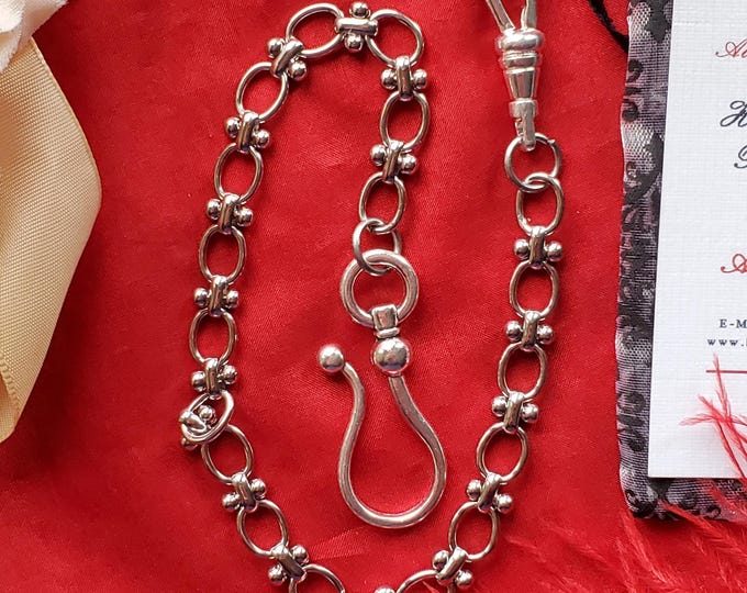 C-0039 - Vintage Style Watch Chain, Reenactor Watch Chain, Pocket Watch Chain, Watch Hook