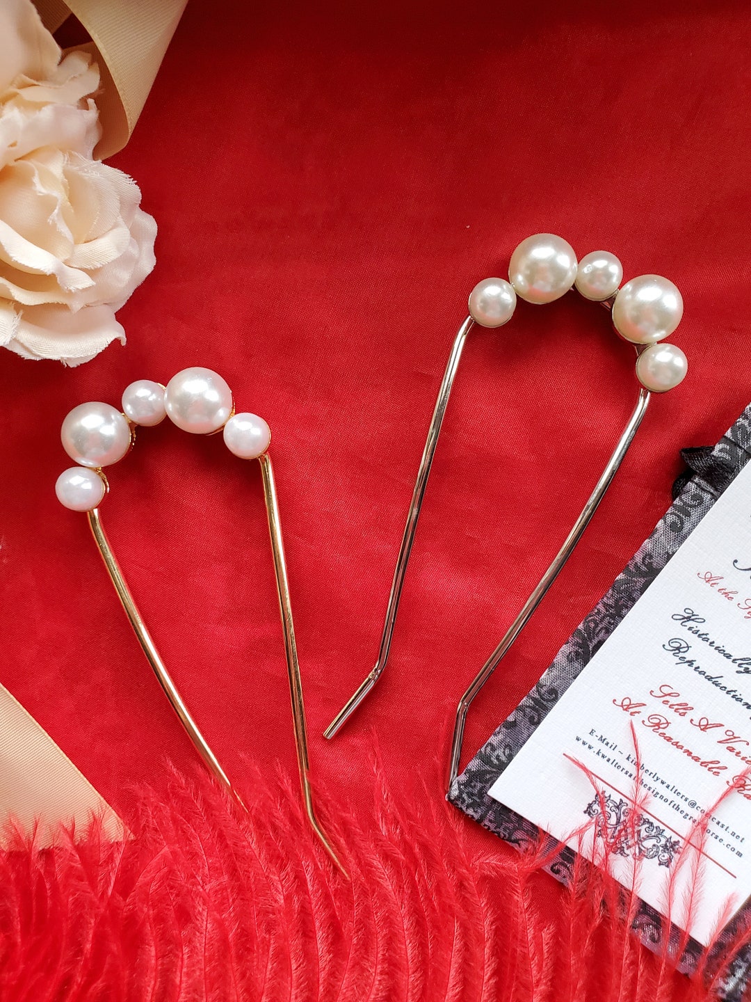 HA0029 Pearl Metal Hair Pin Pearl Hair Pin Pearl Pin Etsy