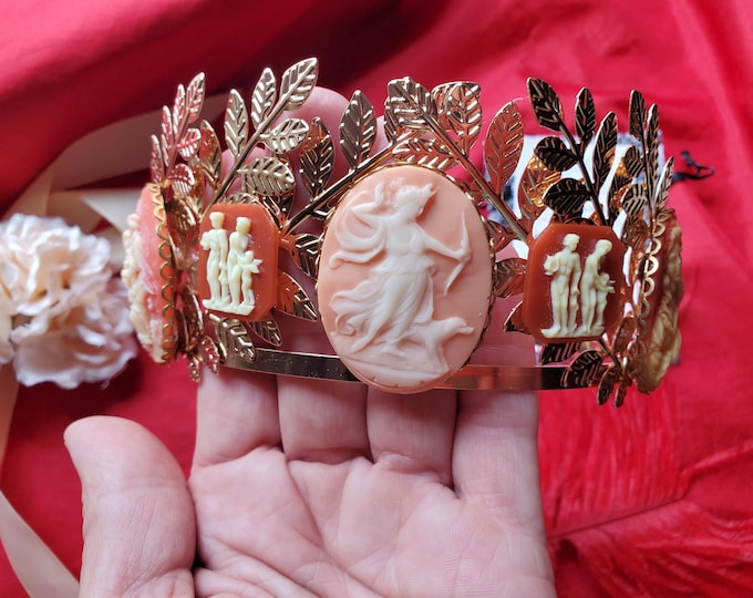 T-0022F  - Vintage Leaves Neoclassical Regency Tiara, Georgian Tiara, Regency Coronet, Princess Josephine Tiara