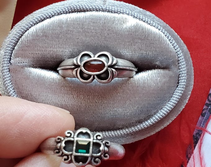 R-0045 - Eworth Tudor Four Leaf, Ornate, or Pearl and Emerald Ring