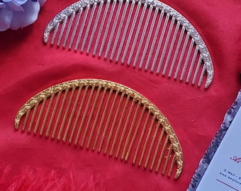 T-0106 - Floral Simple Metal Comb, Georgian Tiara, Regency Coronet, Princess Josephine, Diadem, French Twist, Minimalist