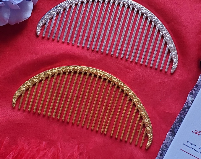 T-0106 - Floral Simple Metal Comb, Georgian Tiara, Regency Coronet, Princess Josephine, Diadem, French Twist, Minimalist