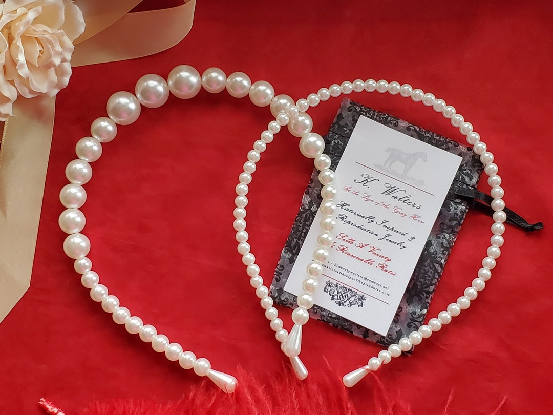 T-0098A - Pearl Headbands, Georgian Tiara, Regency Coronet