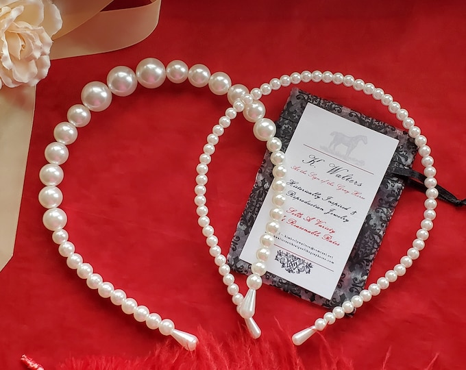 T-0098A - Pearl Headbands, Georgian Tiara, Regency Coronet, Princess Josephine Tiara, Diadem