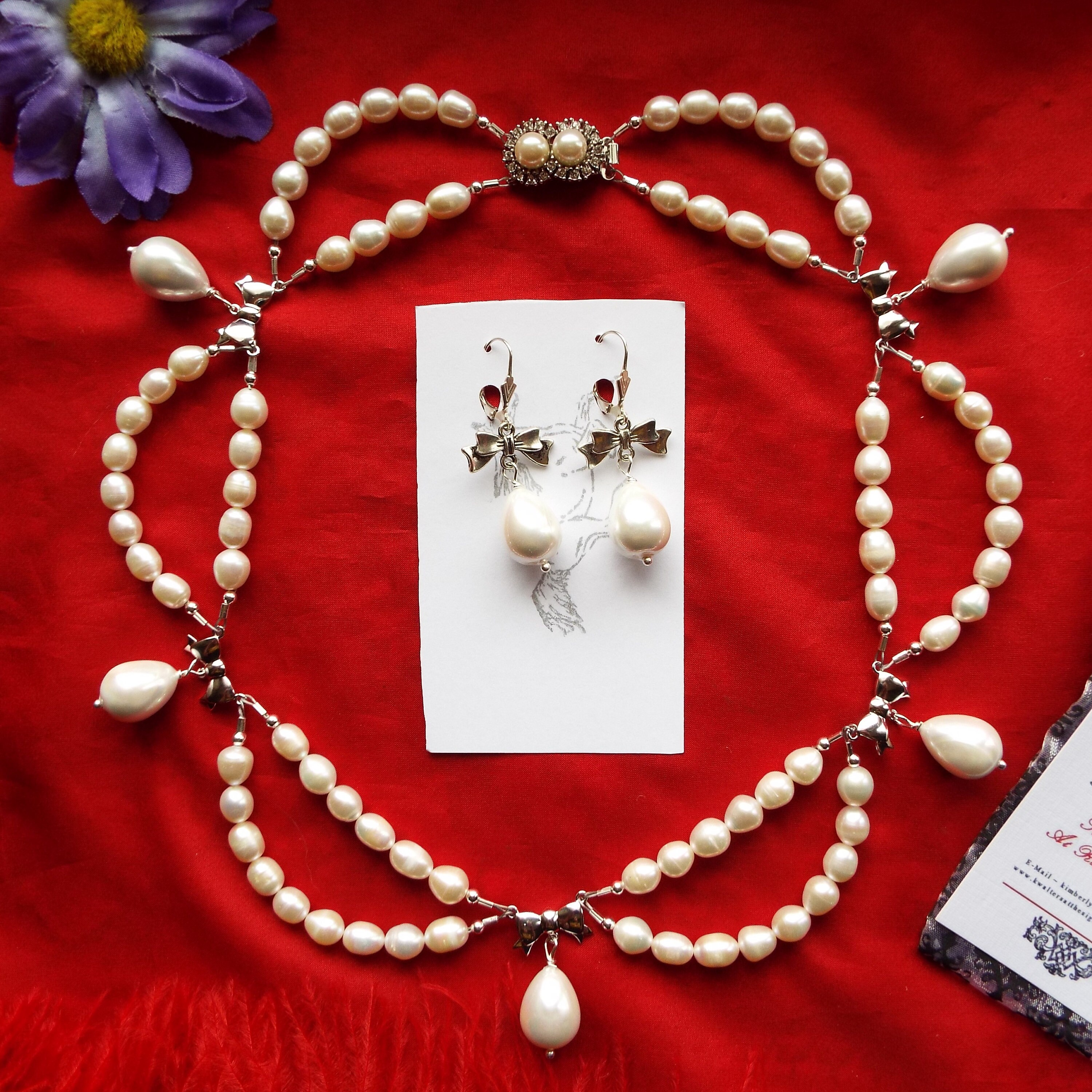 S0012 Pearl Festoon Necklace Bib Necklace and Etsy