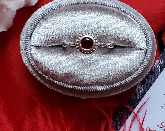 R-0093 - Sterling Silver Garnet Ring