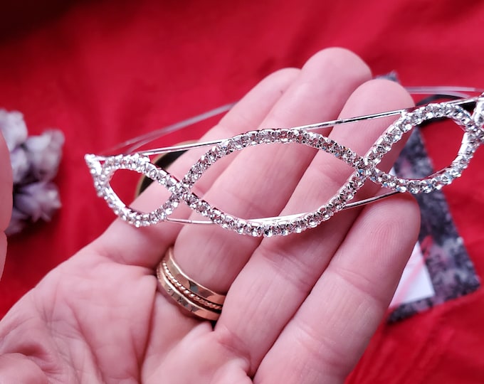 T-0025 - Infinity Tiara - Georgian, Regency, 18th Century, Clear Crystal and Silver, Ballet, Jane Austen