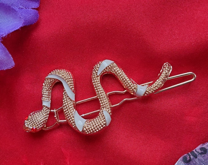 HA-0028C - Snake Barrettes - Regency Georgian Renewal Regeneration Danger Power
