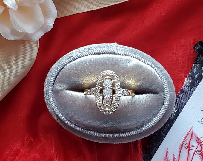 R-0064 - Vermeil Zircon Statement Ring - Georgian Ring, Regency Ring, Renaissance Ring, Zircon Ring