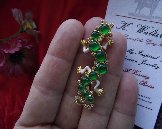 BR-0092 - Salamander Emerald Crystal Brooch - 17th Century Brooch, Cheapside Hoard, Salamander Brooch, Museum Reproductions