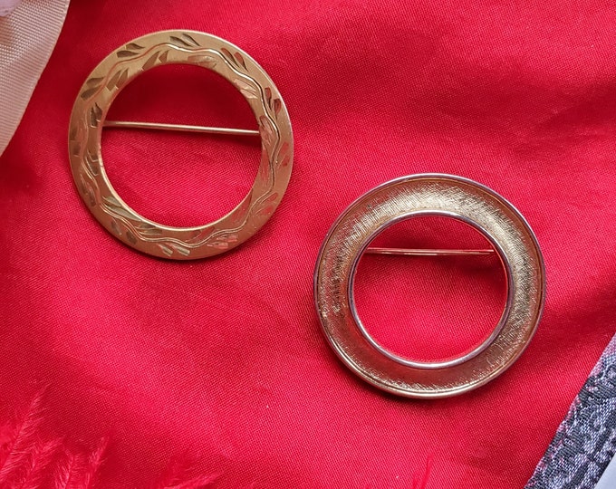 BR-0032 - Circle Brooch - Shirt Brooch, Georgian Shirt Brooch, Infinity Brooch, Regency Brooch, Vintage Brooch