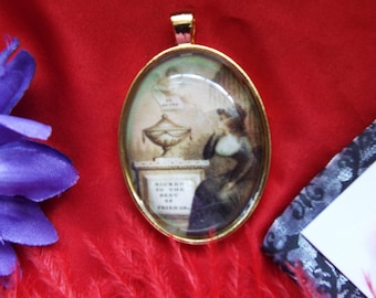 L-0007 - Miniature Pendant, Memento Mori Jewelry, Remembrance Jewelry, Mourning, Miniature Portrait, Historically Inspired Jewelry