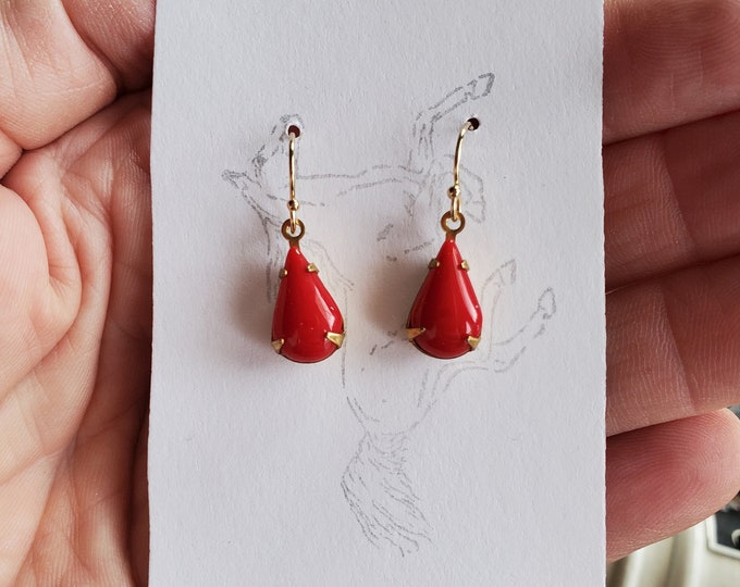 E-0455 - The Charlotte - Gold Filled or Sterling Silver Earwires with Teardrop Swarovski Crystal Teardrops