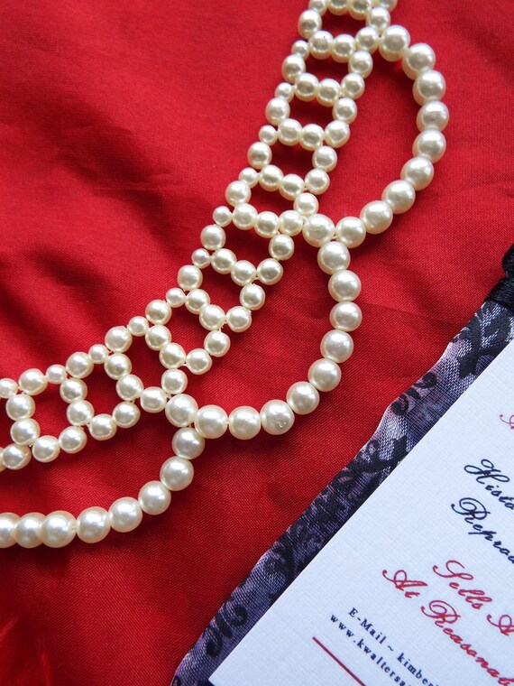 N-0150D - White Vintage Pearl Necklace - Georgian