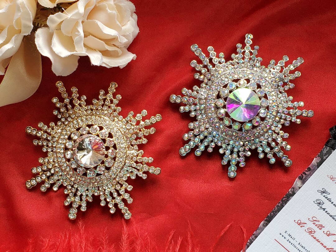 BR-0045 - Gorgeous Rhinestone Georgian Military or Sunrise Brooch, 18th ...