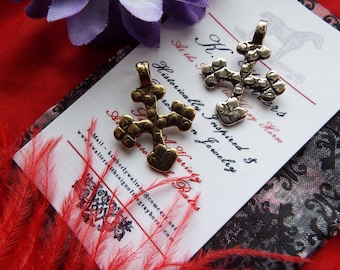 PE-0005E - Little Cross - Sterling Silver or Bronze Cross, Charm