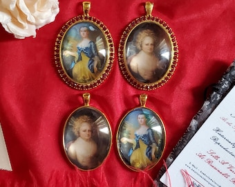 L-0007A - Martha Washington Reproduction Miniature Portrait, Historically Inspired Jewelry