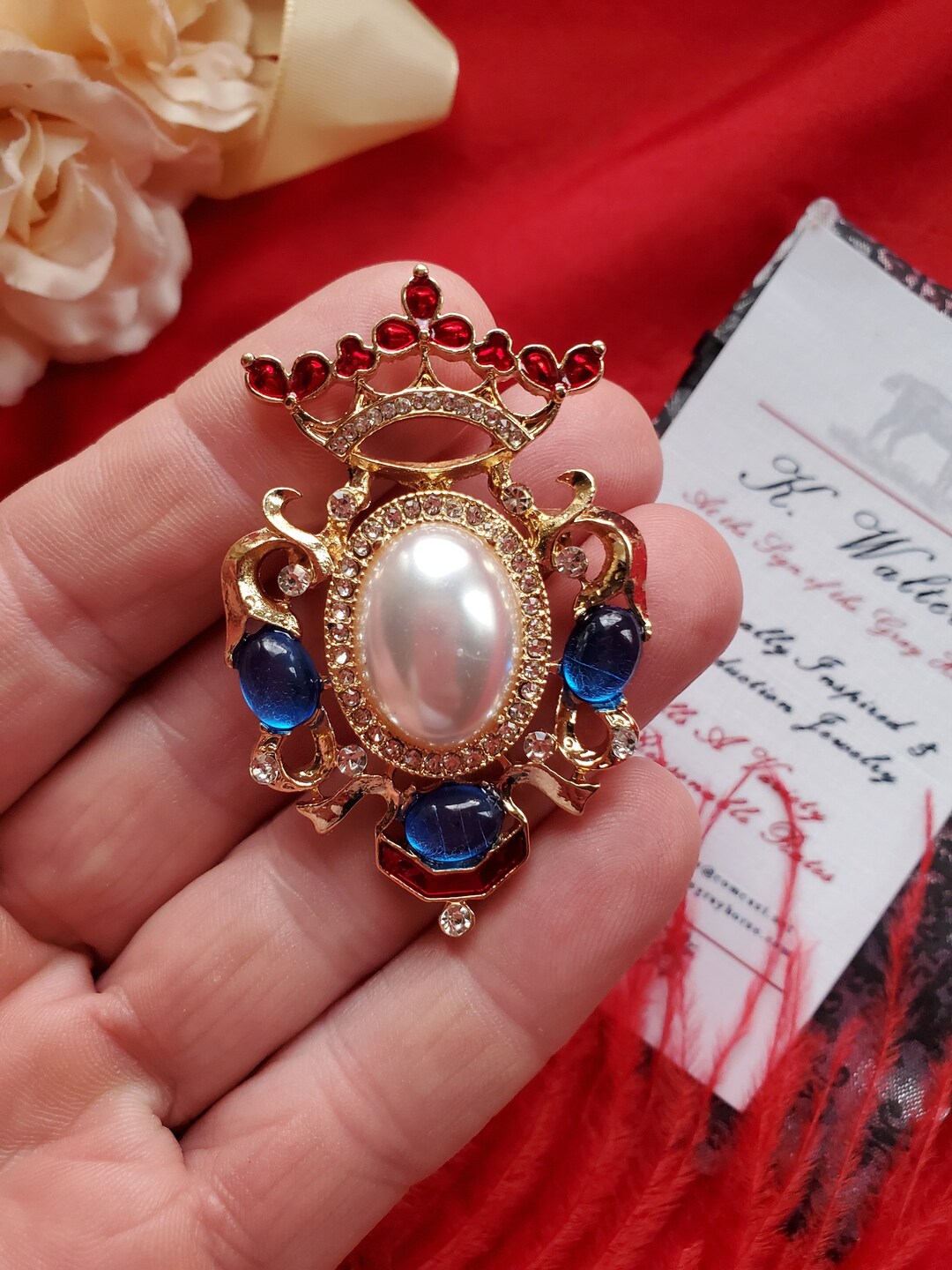 BR-0034 Crown Coat of Arms Style Brooch 18th Century - Etsy